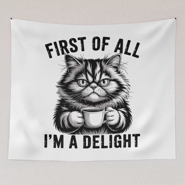 Item preview, First Of All I'M A Delight Cat Coffee Lover designed and sold by SlogariArt.