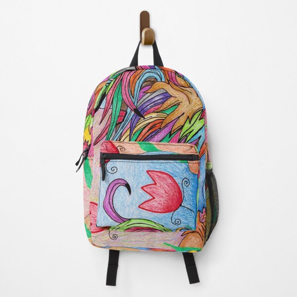 Item preview, Colorful Rooster Drawing with Abstract Floral Background designed and sold by nenanamart.