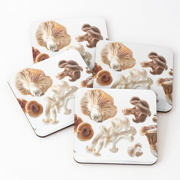 Item preview, Various mushrooms floating in mid-air on white background, AI Generated designed and sold by dvoevnore.