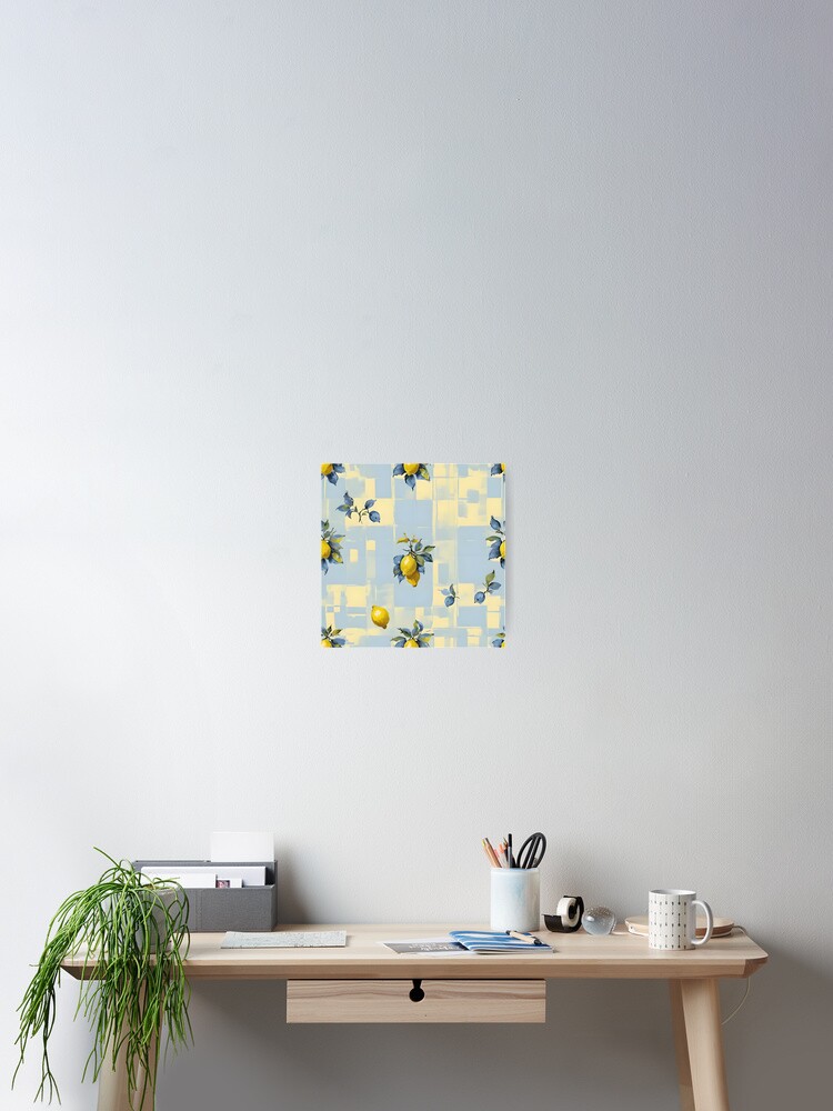 Thumbnail 2 of 3, Poster, Lemon Zest Grid designed and sold by eltvector.