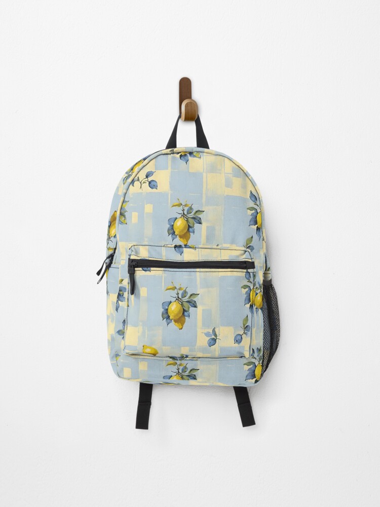 Thumbnail 1 of 3, Backpack, Lemon Zest Grid designed and sold by eltvector.