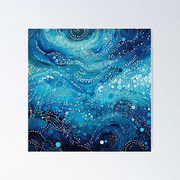 Item preview, Aboriginal Inspired Dot Art - With Ocean Waves Vibe designed and sold by GrinGalore.