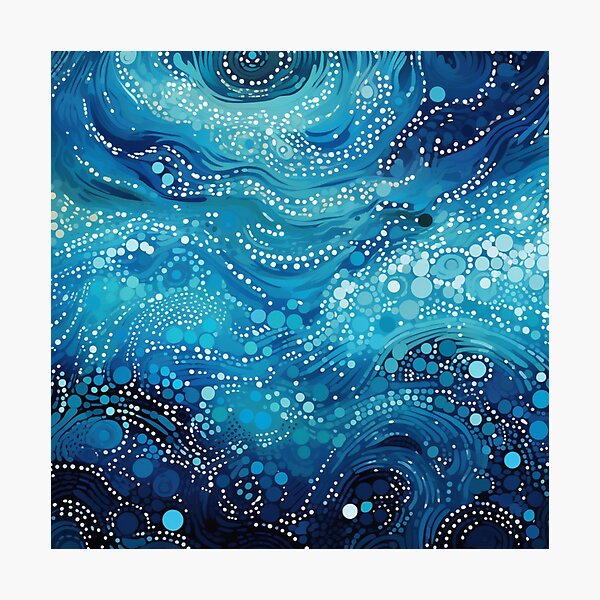 Item preview, Aboriginal Inspired Dot Art - With Ocean Waves Vibe designed and sold by GrinGalore.
