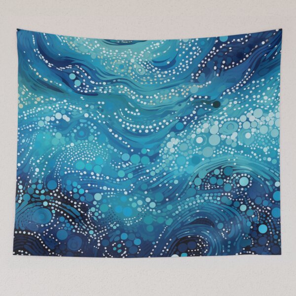 Item preview, Aboriginal Inspired Dot Art - With Ocean Waves Vibe designed and sold by GrinGalore.