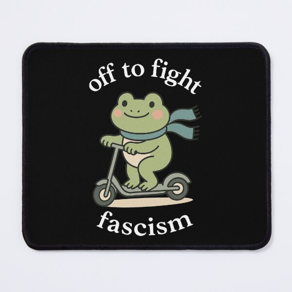 Item preview, Off to Fight Fascism Portland Frog - Protest Frog Scooter designed and sold by loupglouglou.