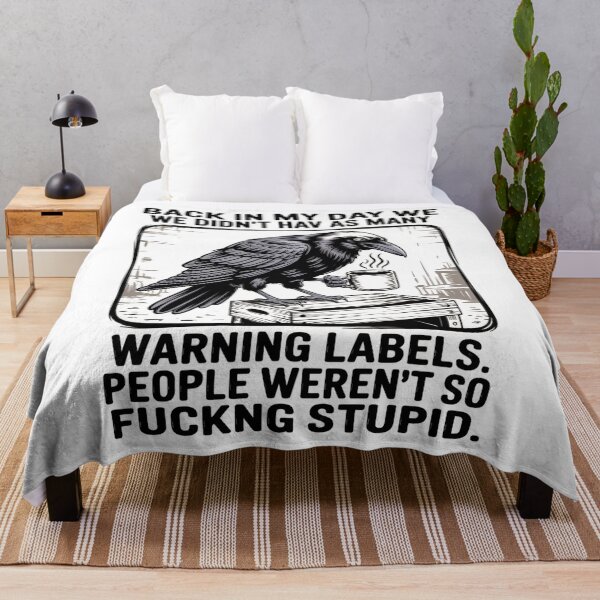 Item preview, Raven Back In My Day We Didn'T Have As Many Warning Labels designed and sold by SlogariArt.
