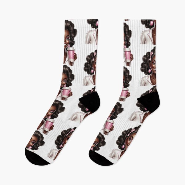 Item preview, Pink Latte Happiness – Smiling Black Girl Coffee Aesthetic designed and sold by Lulunza.