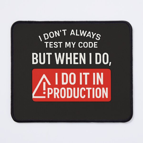 Item preview, I Do It In Production — Funny Programmer Warning Tee designed and sold by Glam-Spot.