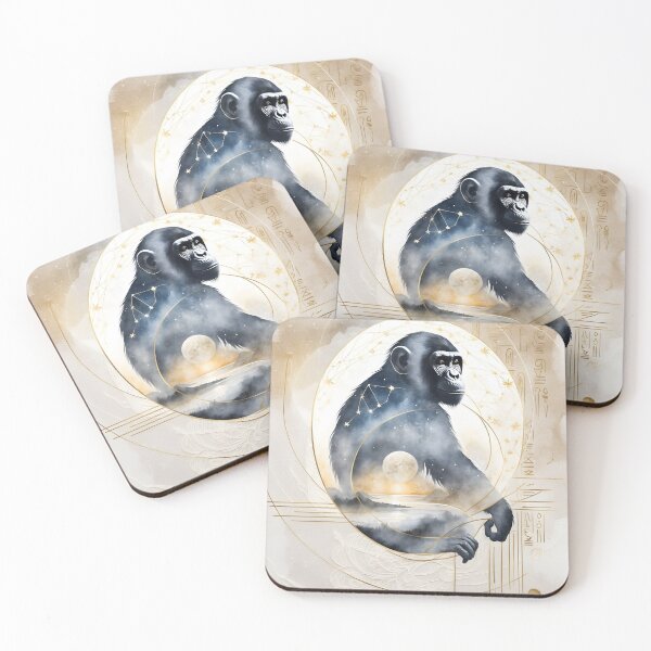 Item preview, Dreamwoven Guardian Chimpanzee – Celestial Insight of Thoth designed and sold by LaLi-Designs.