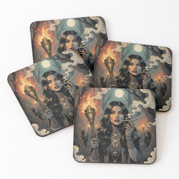 Item preview, Torchbearer's Respite – Gothic Witch in Moonlit Ritual. designed and sold by Spark2Seduction.