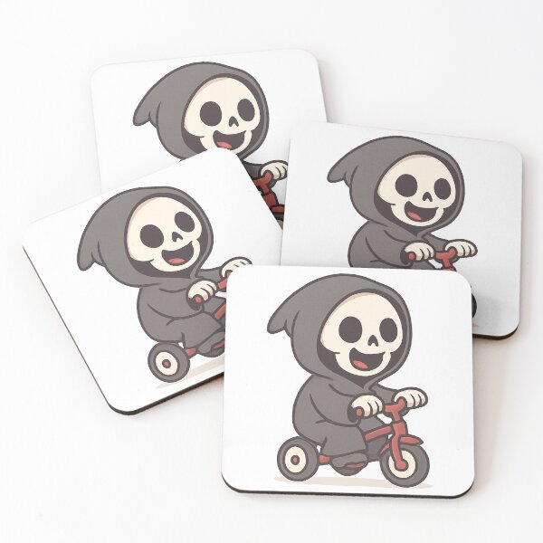 Item preview, Grim Reaper Riding Tricycle Horror Art designed and sold by Kindly Dead.