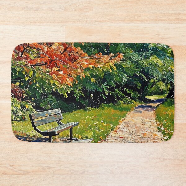 Item preview, Autumn Bench in the Park designed and sold by tomorrowsart.
