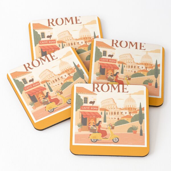 Item preview, Charming Illustrated Street Scene of Rome designed and sold by UniquetyDesign.