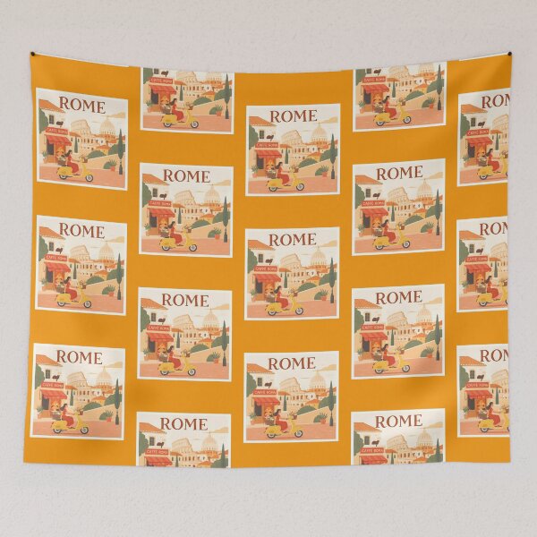 Item preview, Charming Illustrated Street Scene of Rome designed and sold by UniquetyDesign.
