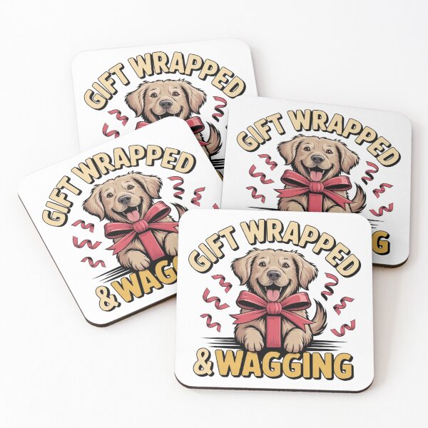 Item preview, Gift Wrapped & Wagging - Golden Retriever Christmas Joy designed and sold by MagicWander.