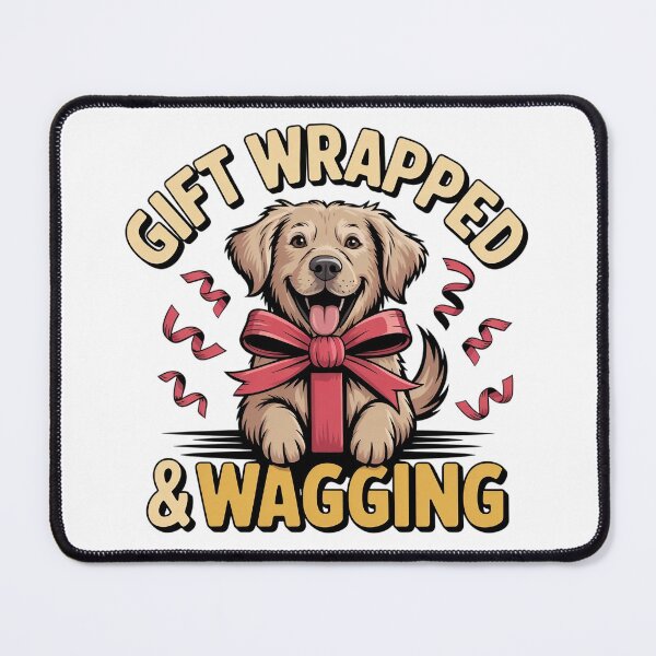 Item preview, Gift Wrapped & Wagging - Golden Retriever Christmas Joy designed and sold by MagicWander.