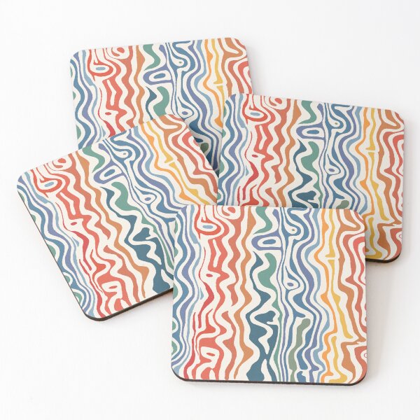 Item preview, Boho Wave Lines Pattern Rainbow Earth Tones designed and sold by trajeado14.