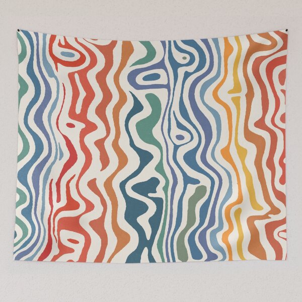 Item preview, Boho Wave Lines Pattern Rainbow Earth Tones designed and sold by trajeado14.