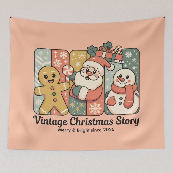 Item preview, Vintage Holiday Story Featuring Gingerbread Man, Santa, and Snowman designed and sold by SplashTastic.