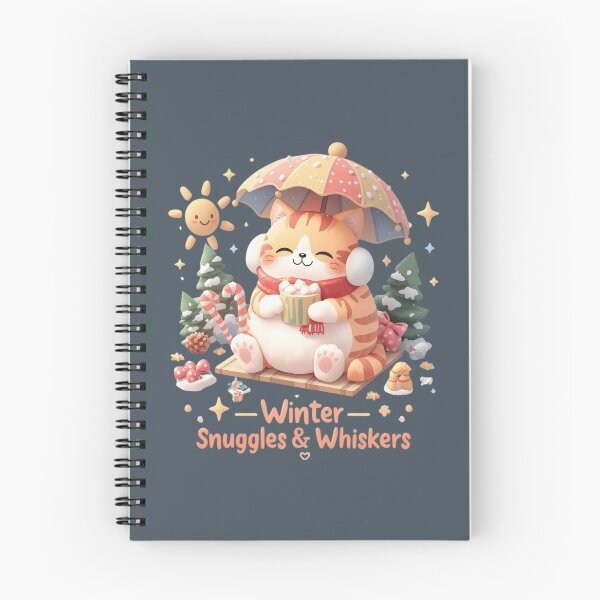 Artikelvorschau, Mollige orange Katze mit Schal – Gemütliche Kawaii-Winterschneeszene entworfen und verkauft von PMestore.