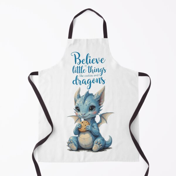 Item preview, Cute Blue Dragon with Cookie – “Believe in Little Things Like Cookies and Dragons” designed and sold by DiceWay.