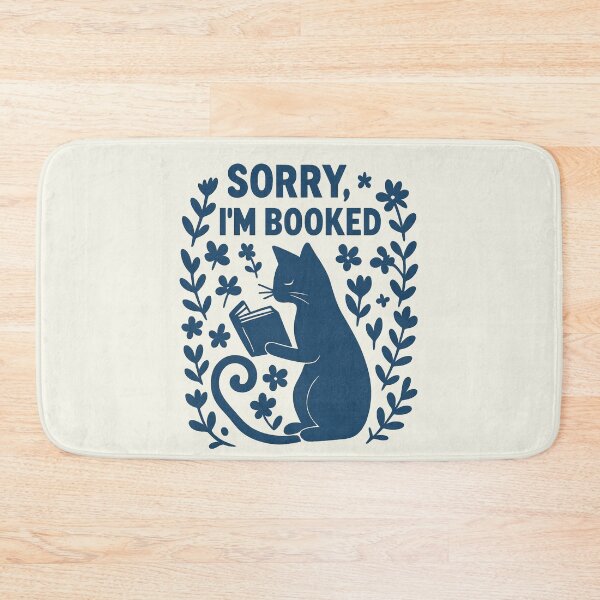 Item preview, Sorry I'm Booked Cat Reading Book Boho Flowers Vintage designed and sold by SunfullyYours.