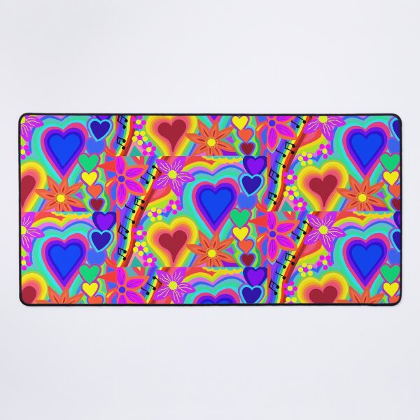 Item preview, Rainbow Hearts and Flowers Pop Art Design designed and sold by Vividality.