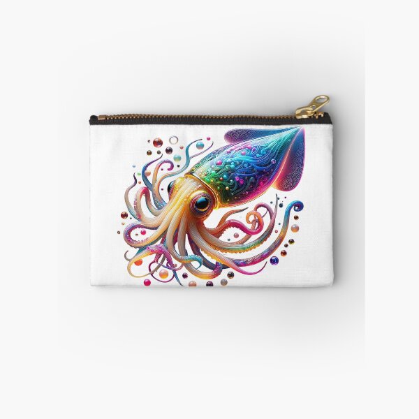Item preview, Vibrant Neon Squid – Glowing Colorful Deep Sea Creature Art designed and sold by GloriousArtSKD.