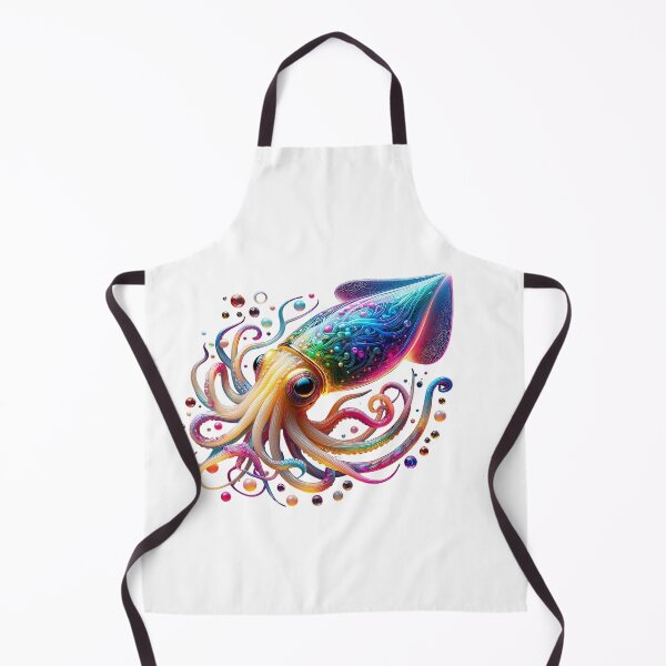 Item preview, Vibrant Neon Squid – Glowing Colorful Deep Sea Creature Art designed and sold by GloriousArtSKD.