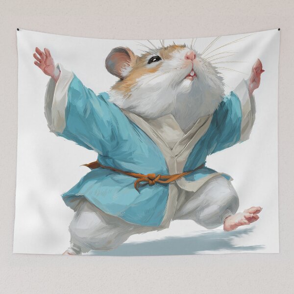 Item preview, Tai Chi Hamster – Peaceful Martial Arts Master Illustration designed and sold by DTDSEverything.