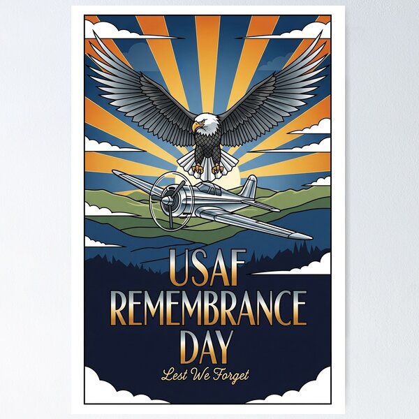 Item preview, USAF Art Deco Remembrance Day Edition designed and sold by Skyframe Aviation.