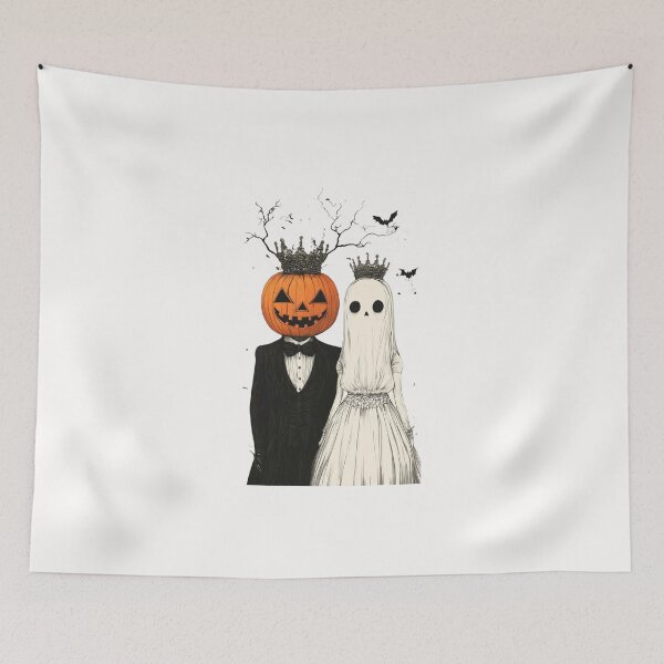 Item preview, Halloween Wedding Couple Pumpkin designed and sold by Oniyasha.