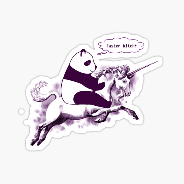 Item preview, Funny Panda Riding a Unicorn designed and sold by PollysCracker.