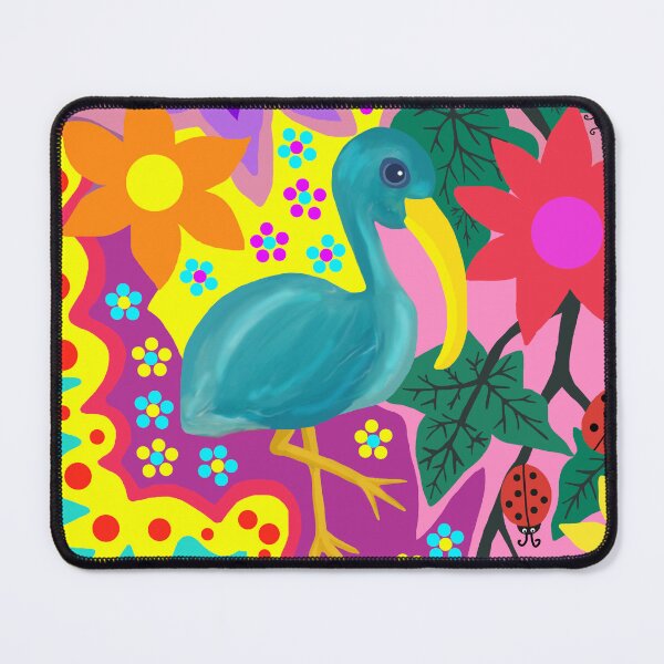 Item preview, Whimsical Tropical Bird with Retro Flowers and Ladybird designed and sold by Vividality.