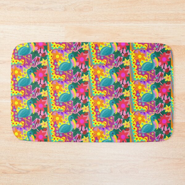 Item preview, Whimsical Tropical Bird with Retro Flowers and Ladybird designed and sold by Vividality.
