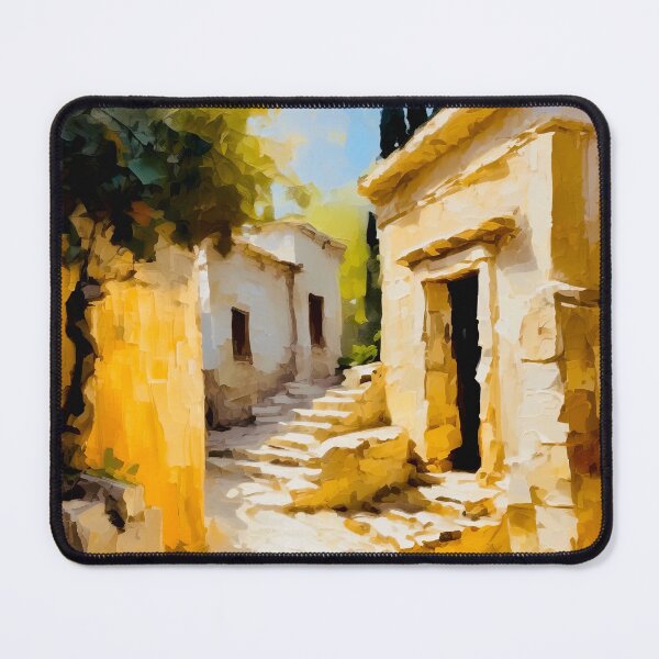 Item preview, Greek mountain village designed and sold by Island Art Studios.