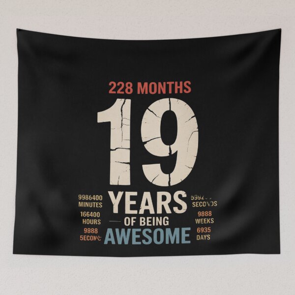 Item preview, 19 YEARS OF BEING AWESOME 19TH BIRTHDAY  designed and sold by MonsterBuddiess.