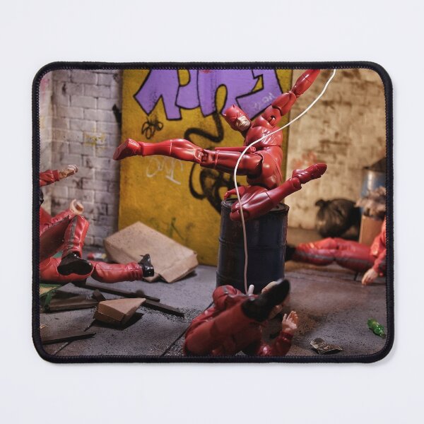 Item preview, Red vigilante vs mafia goons designed and sold by 6inchprints.