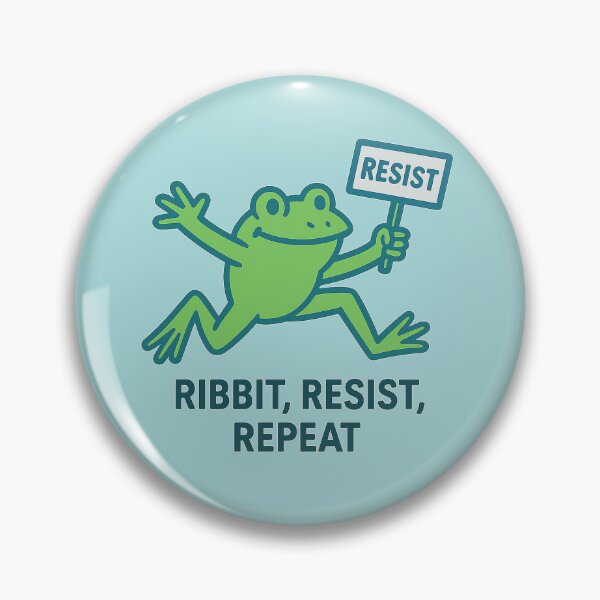 Artikelvorschau, Ribbit, Resist, Repeat – Minimalistisches Frosch-Protest-Design entworfen und verkauft von Bratak.
