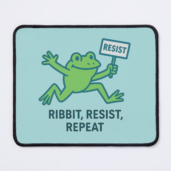 Item preview, Ribbit, Resist, Repeat - Minimalist Frog Protest Design designed and sold by Bratak.