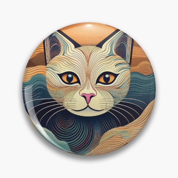 Item preview, Gato Horizonte Dorado: Felino Abstracto en Montañas de Ensueño designed and sold by MDKey DESIGN.