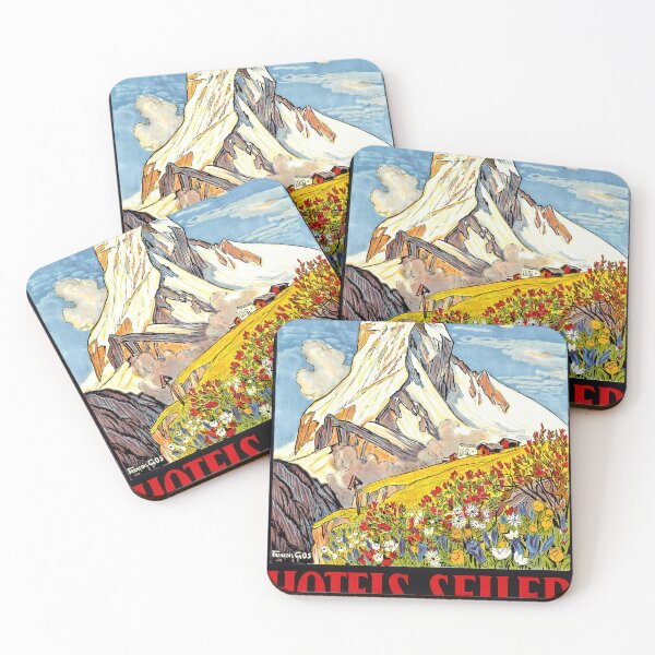 Item preview, Vintage Travel Poster | Hotels Seiler Zermatt | Matterhorn Swiss Alps | Early 20th Century Art & Nature Lovers Decor designed and sold by artofuniverse.