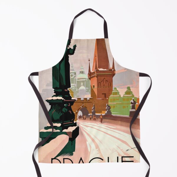 Item preview, Vintage Prague Travel Poster | Art Deco Style by E Maurus | Charles Bridge & Winter Scene | Neige d'Art | Historic Czech City designed and sold by artofuniverse.