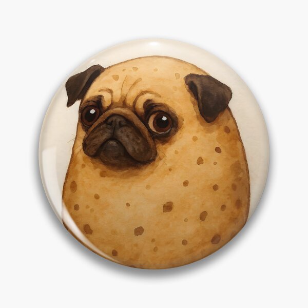 Item preview, Pugtato – Funny Watercolor Mix of Pug and Potato designed and sold by EmeraldeaArt.