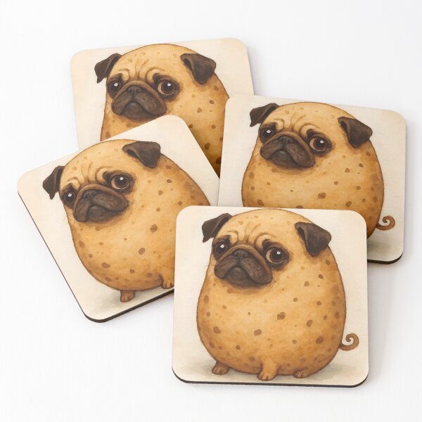 Item preview, Pugtato – Funny Watercolor Mix of Pug and Potato designed and sold by EmeraldeaArt.