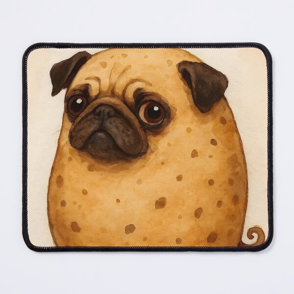 Item preview, Pugtato – Funny Watercolor Mix of Pug and Potato designed and sold by EmeraldeaArt.