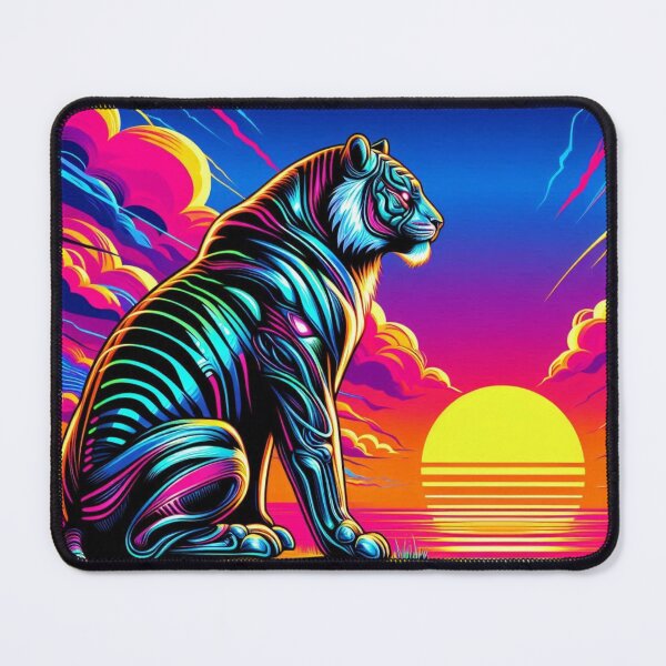 Item preview, colorful futuristic tiger designed and sold by Dogandesighn.