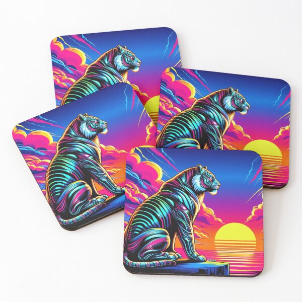 Item preview, colorful futuristic tiger designed and sold by Dogandesighn.