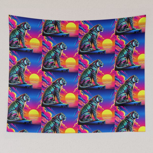 Item preview, colorful futuristic tiger designed and sold by Dogandesighn.