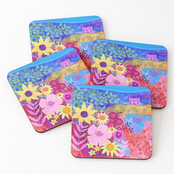 Item preview, Warm Summer Landscape, colourful botanical, designed and sold by Jess Stride.